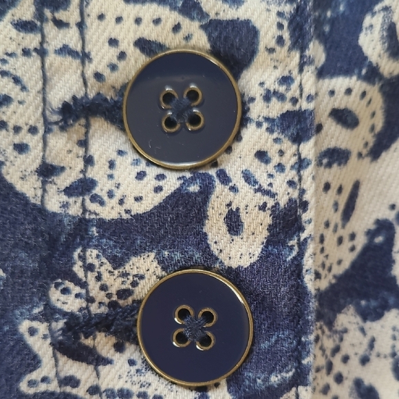 Ulla Johnson Blue and White Greer Floral Print Wide-leg Jeans - Size 8 - Picture 7 of 11